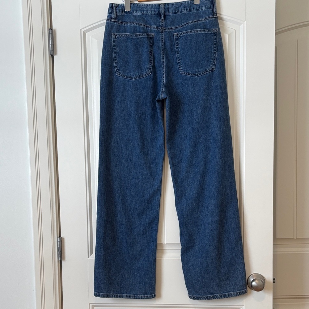 Oat New York Dark Blue Wide Leg Jeans. CLOUD LUX Denim. - Picture 4 of 12